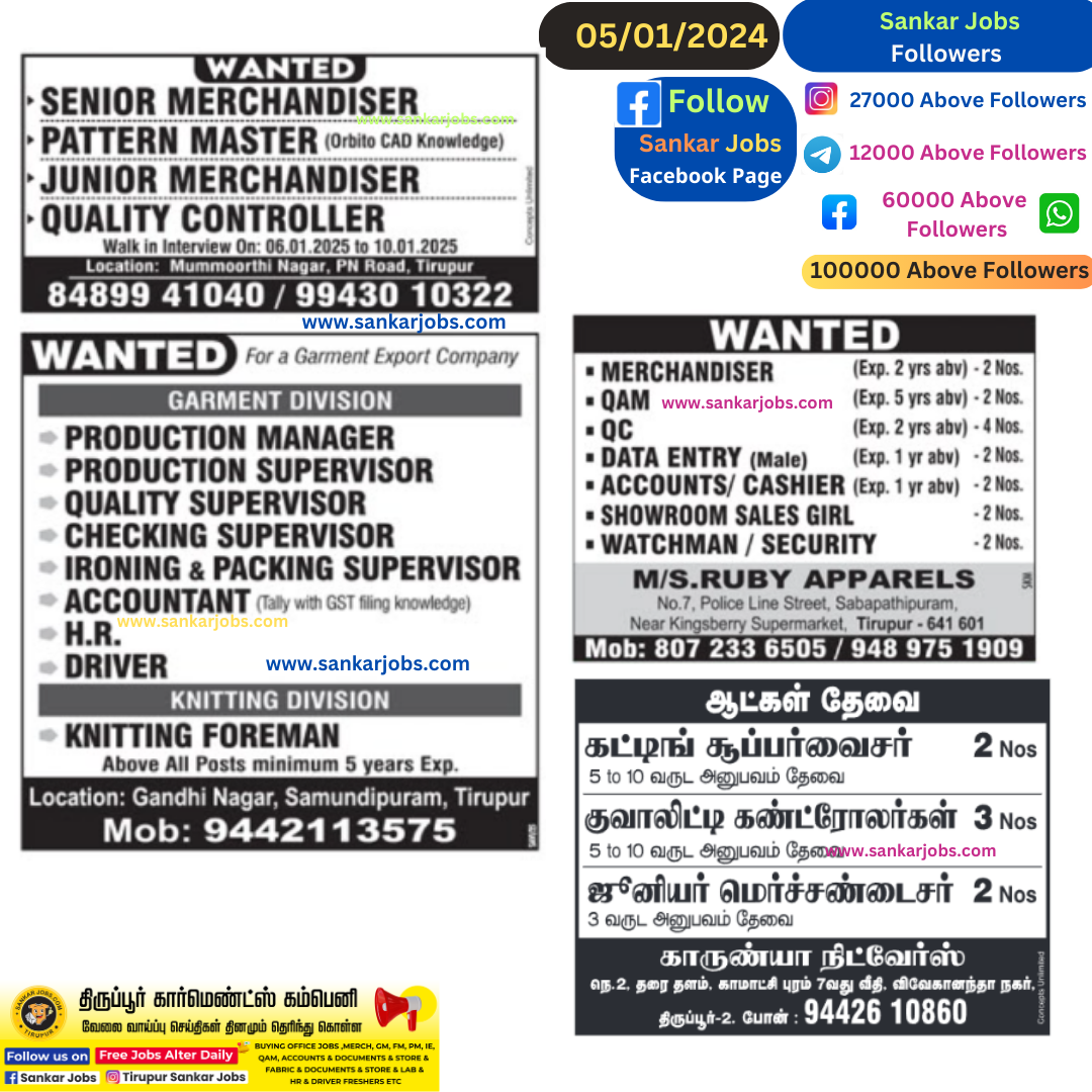 Garment Jobs