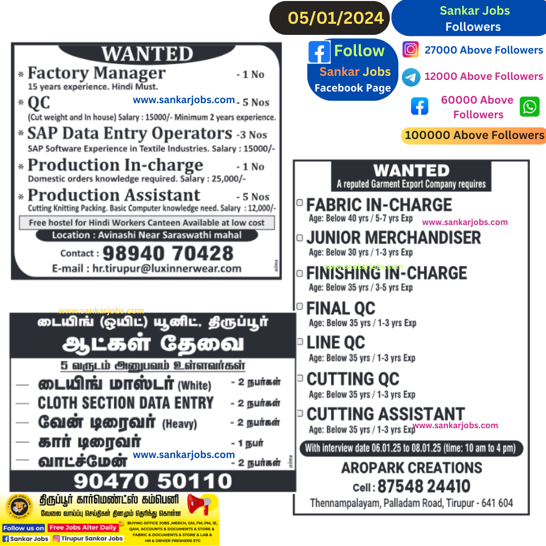Garment Jobs