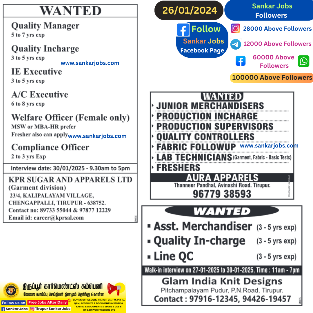 Garments Jobs