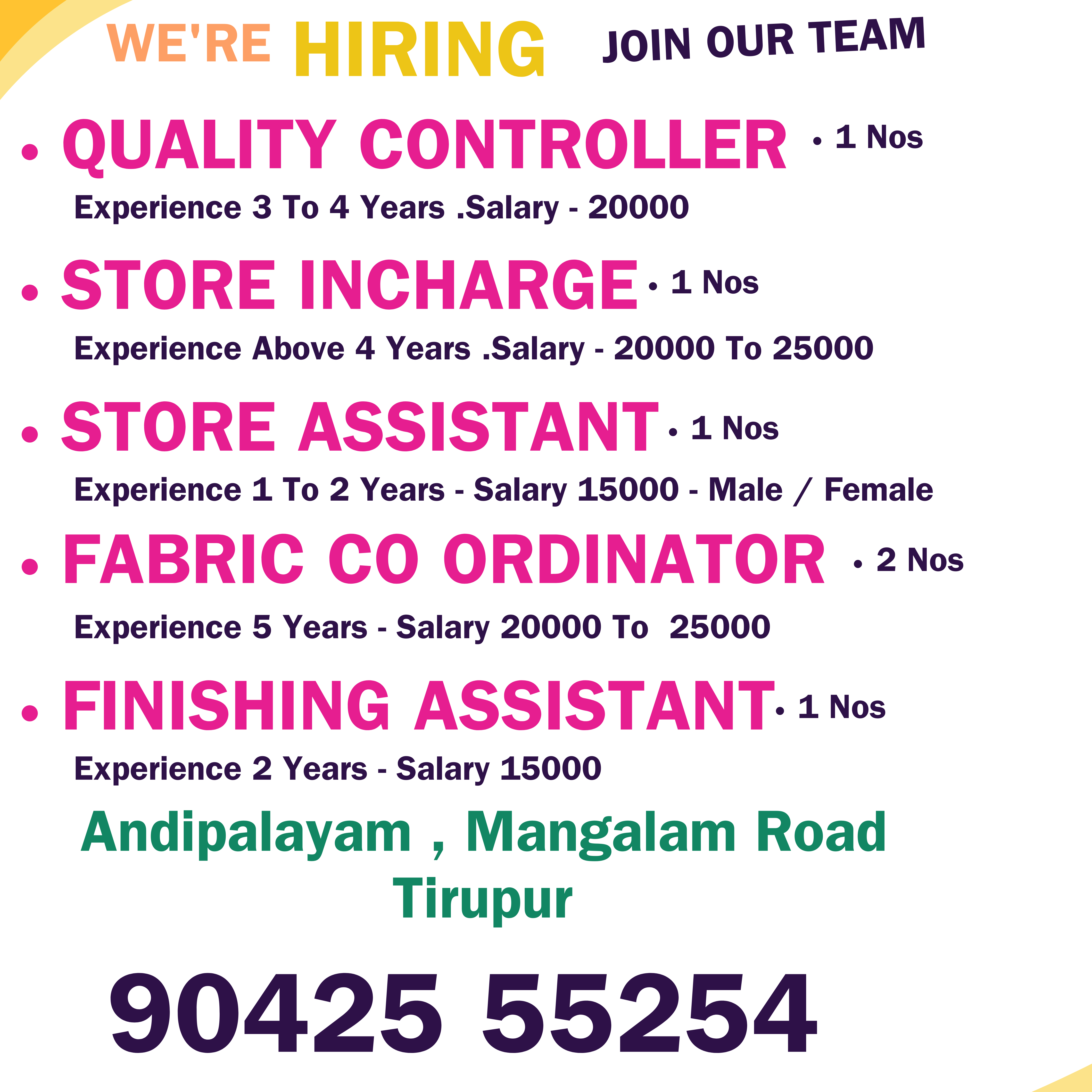 Garment Jobs
