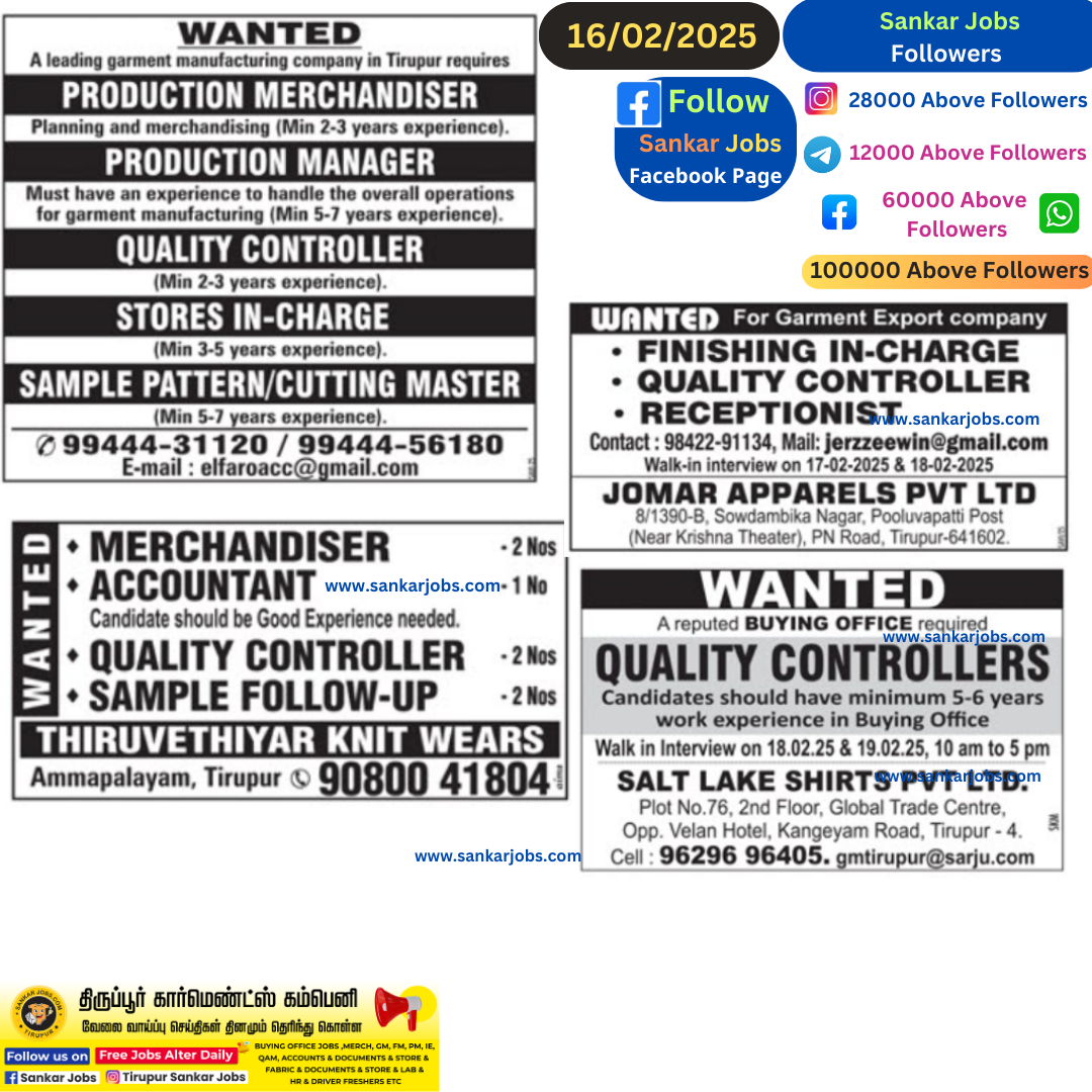 Garment Jobs