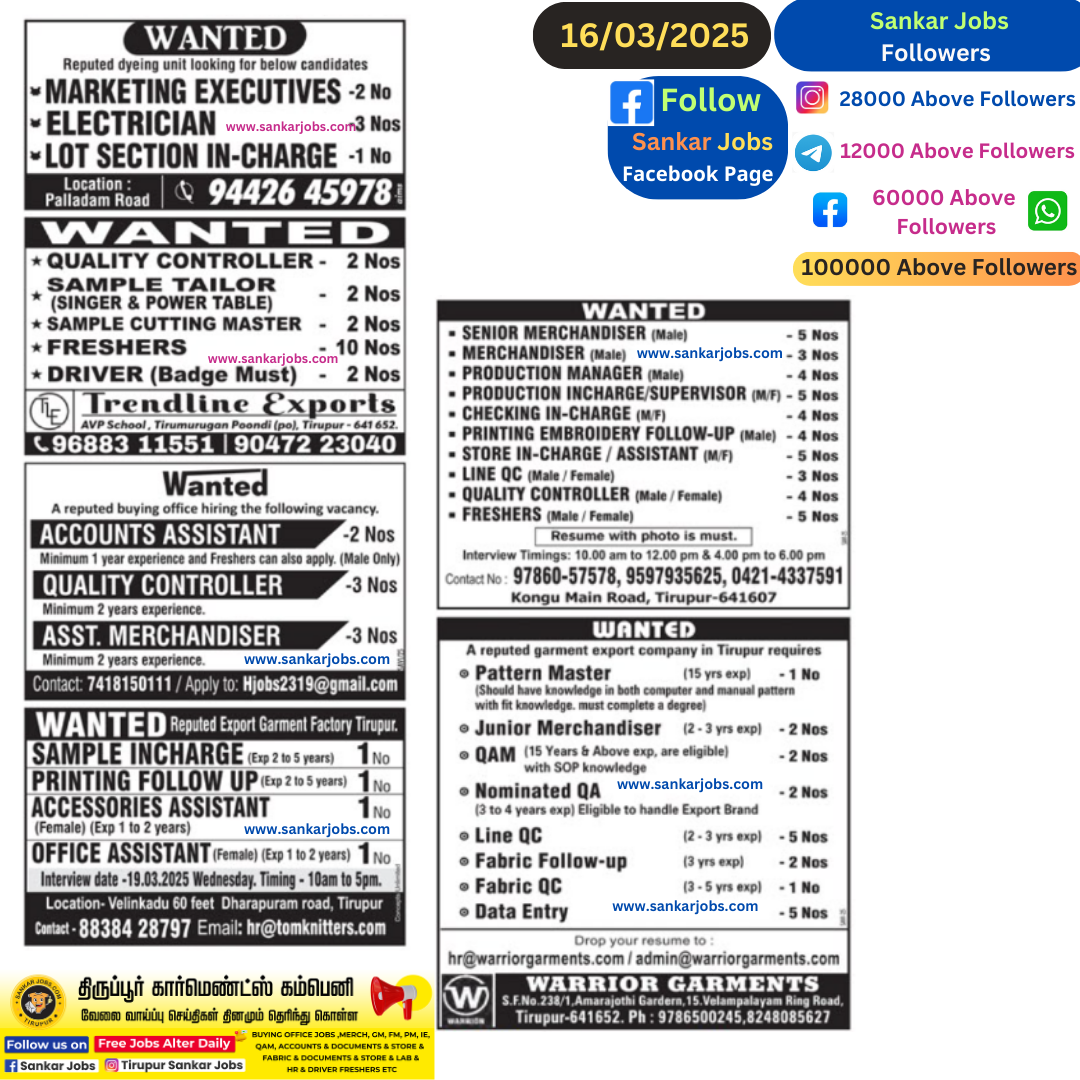 Garment Jobs