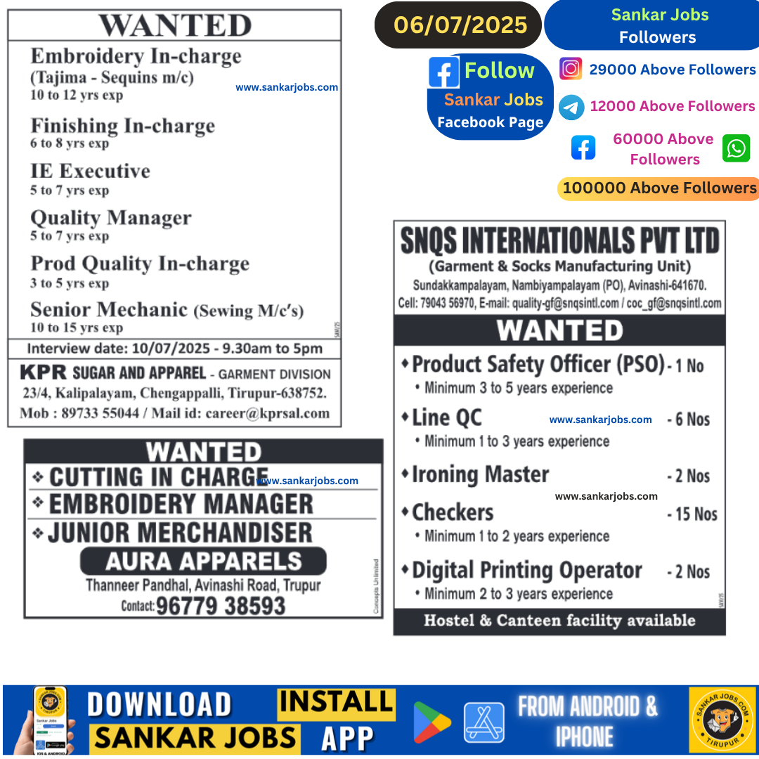 Garment Jobs
