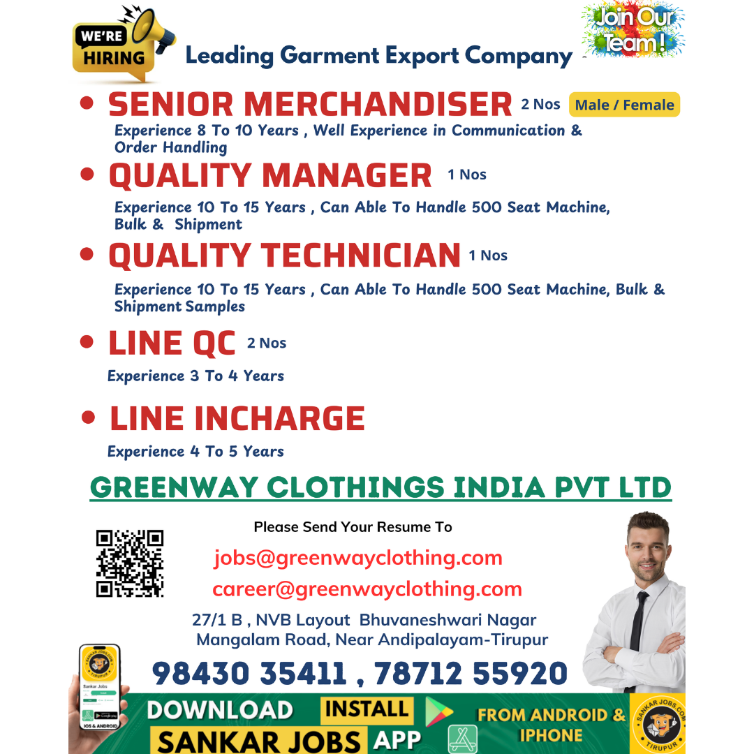 Garment jobs