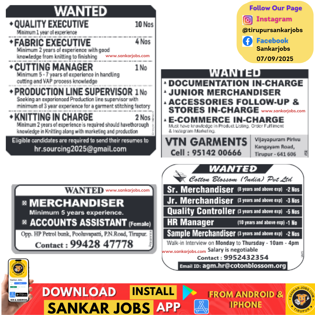Garment Jobs