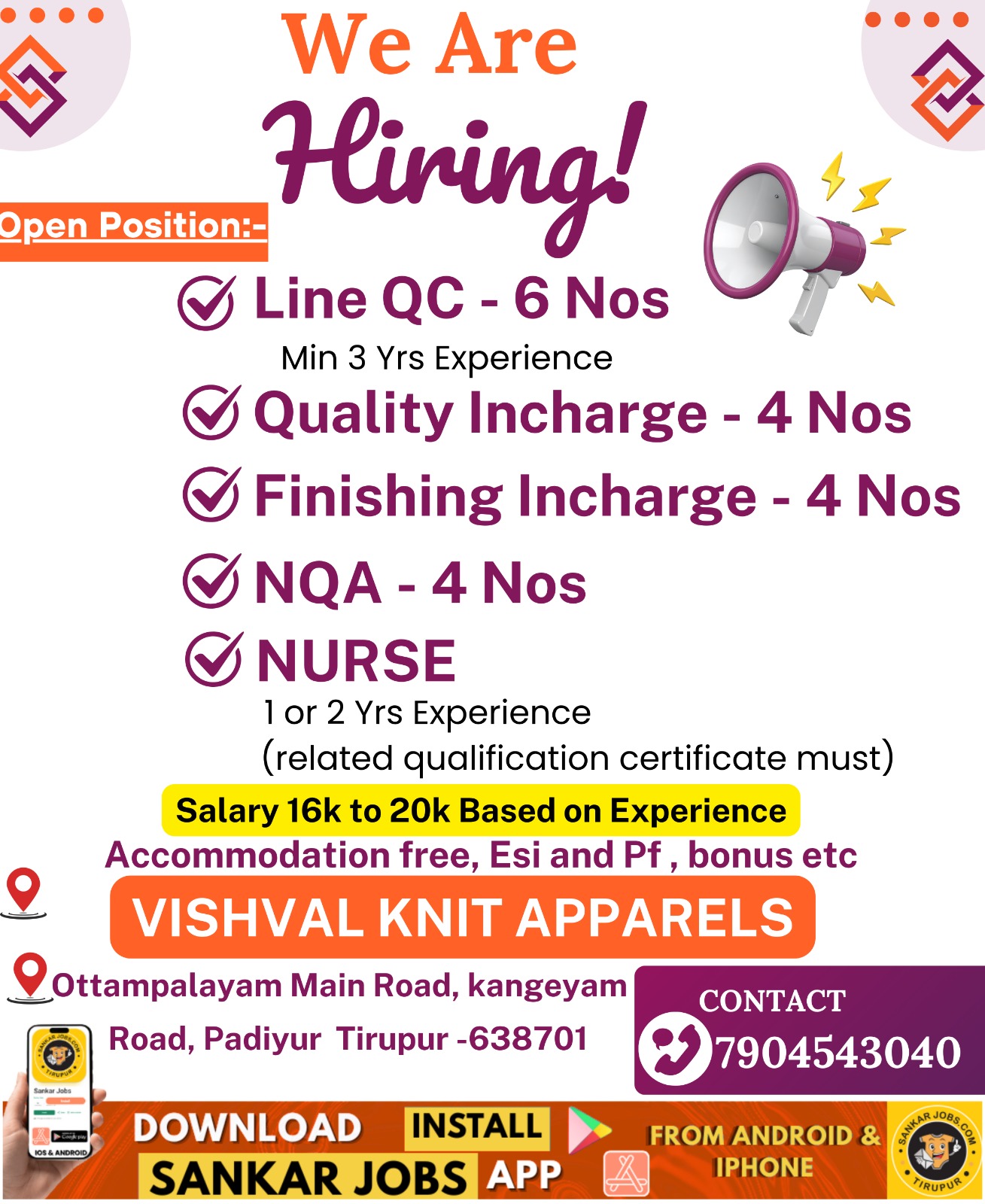 Garments Jobs