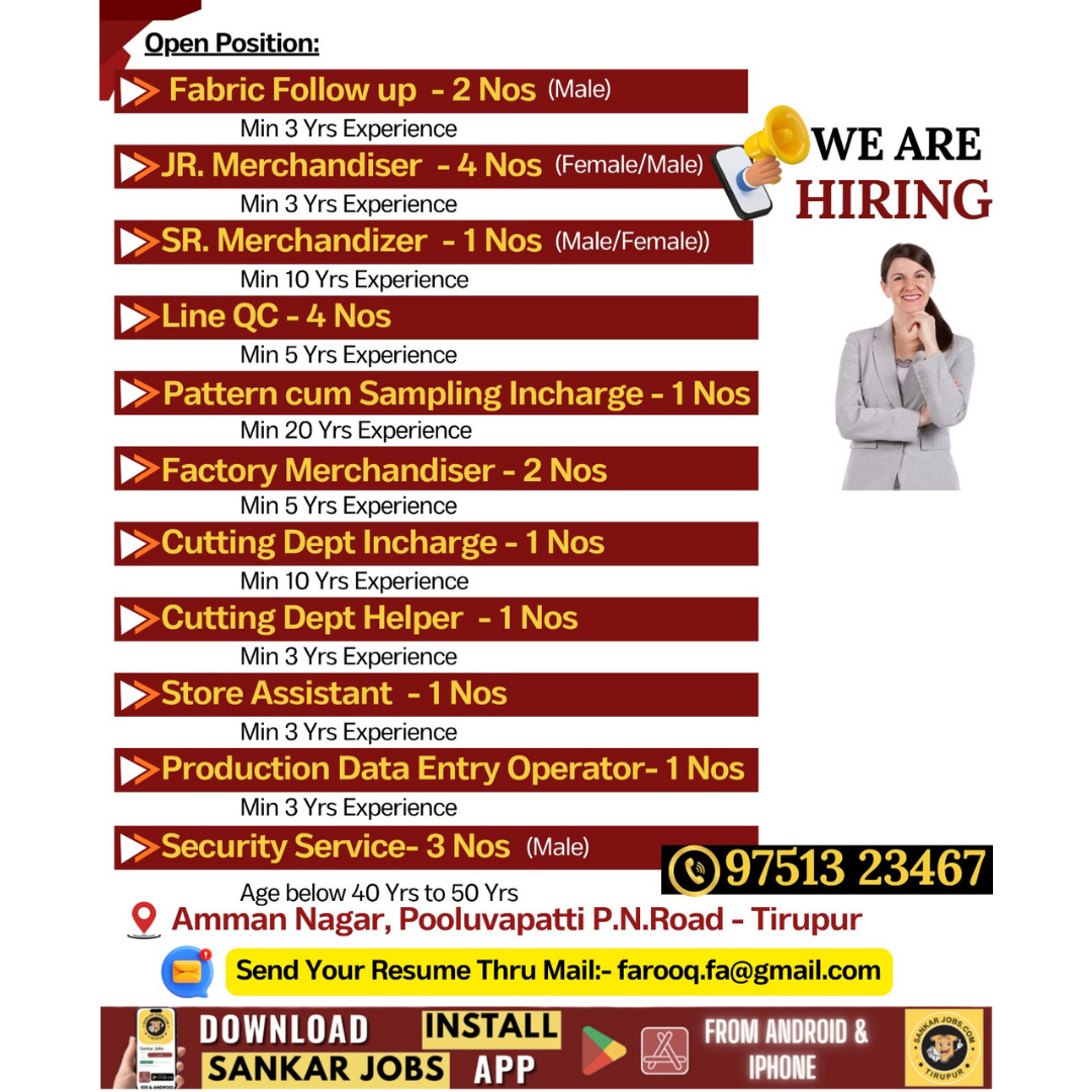 Garments Jobs