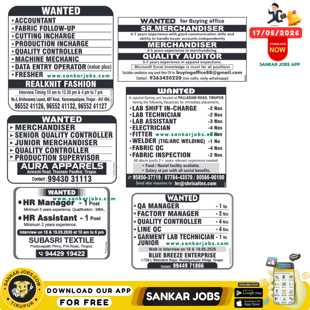 Garment Jobs