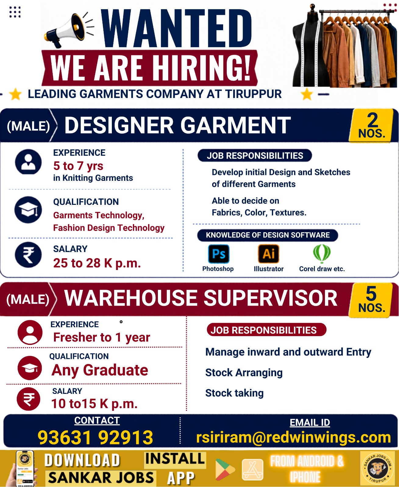 Garments Jobs