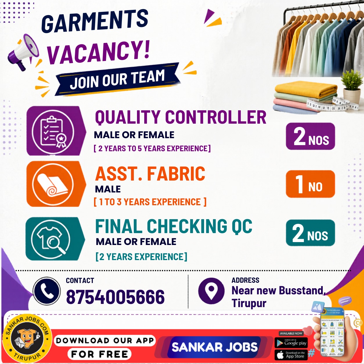 Garments Jobs